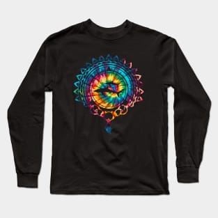 Blue Shark Rainbow Tie Dye Long Sleeve T-Shirt